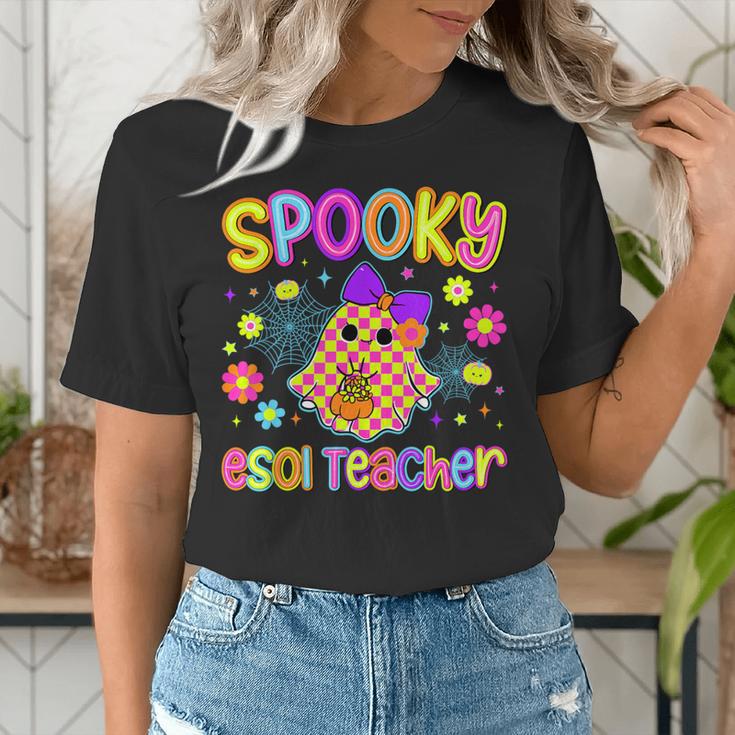 Spooky ESOL Teacher Halloween ESOL Teaching Coquette Women's T-Shirt, funny gift Spooky ESOL Teacher Halloween ESOL Teaching Coquette Women's T-Shirt, funny gift