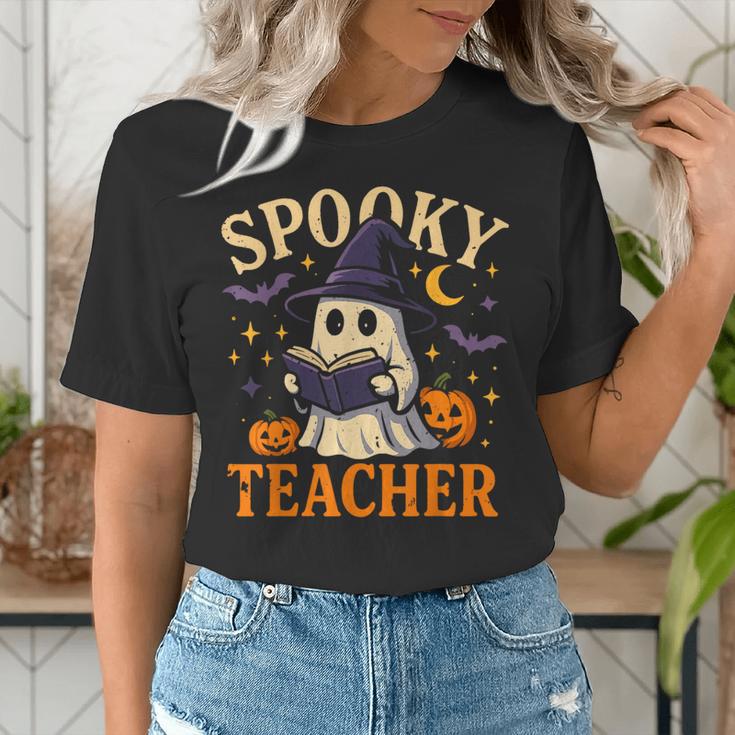 Spooky Teacher Halloween Cute Ghost Pumpkin Reading Women Women's T-Shirt, funny gift Spooky Teacher Halloween Cute Ghost Pumpkin Reading Women Women's T-Shirt, funny gift