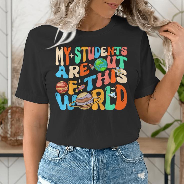 My Students Are Out Of This World Space Groovy Teacher Women's T-Shirt, Groovy Teacher Shirts, funny gift My Students Are Out Of This World Space Groovy Teacher Women's T-Shirt, Groovy Teacher Shirts, funny gift