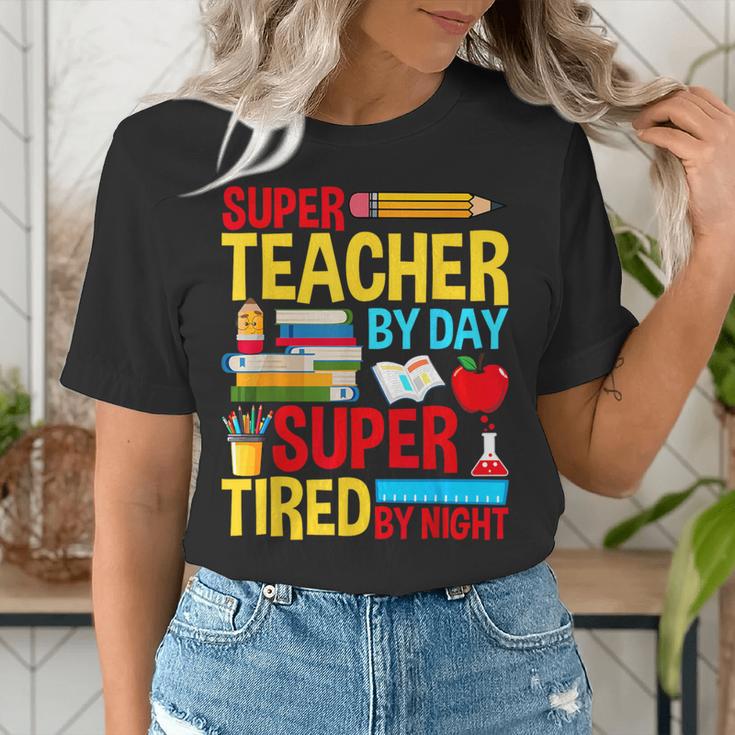 Super Teacher By Day Super Tired By Night Superhero Teacher Women's T-Shirt, Super Teacher Shirts, funny gift Super Teacher By Day Super Tired By Night Superhero Teacher Women's T-Shirt, Super Teacher Shirts, funny gift