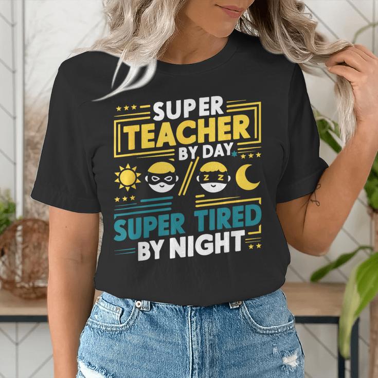 Super Teacher By Day Super Tired By Night Superheroes School Women's T-Shirt, Super Teacher Shirts, funny gift