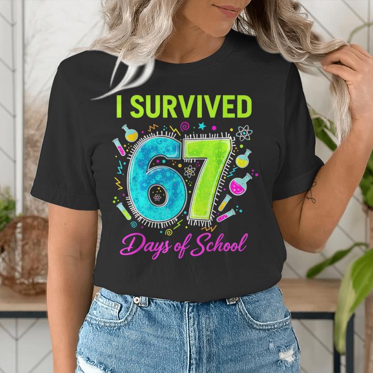 I Survived 67 Days Of School 67 Meme Science Teacher Women's T-Shirt, Science Teacher Shirts, funny gift I Survived 67 Days Of School 67 Meme Science Teacher Women's T-Shirt, Science Teacher Shirts, funny gift
