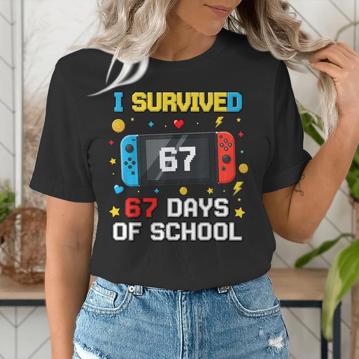 I Survived 67 Days Of School 67 Teacher Squad Matching Women's T-Shirt, funny gift
