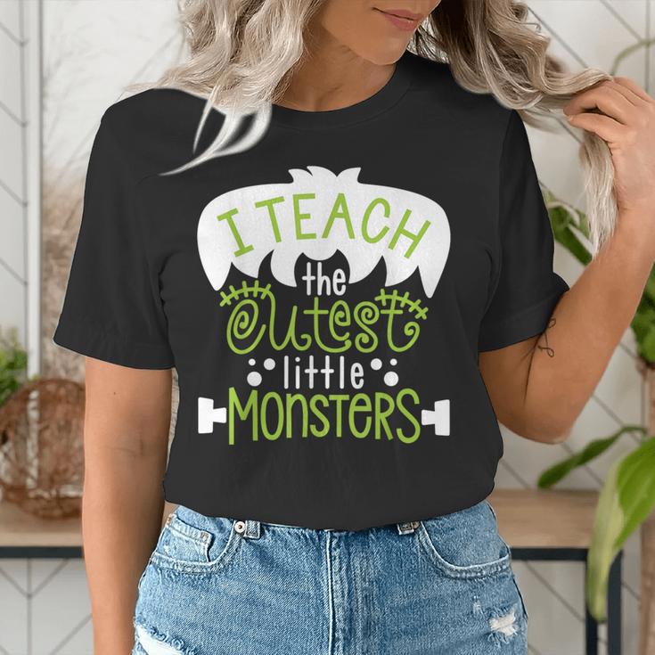 I Teach The Cutest Little Monsters Halloween Teacher Spooky Women's T-Shirt, funny gift