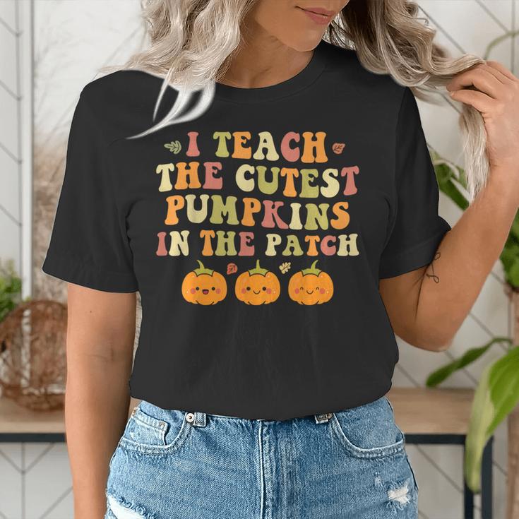 I Teach The Cutest Pumpkins In The Patch Fall Season Teacher Women's T-Shirt, funny gift I Teach The Cutest Pumpkins In The Patch Fall Season Teacher Women's T-Shirt, funny gift