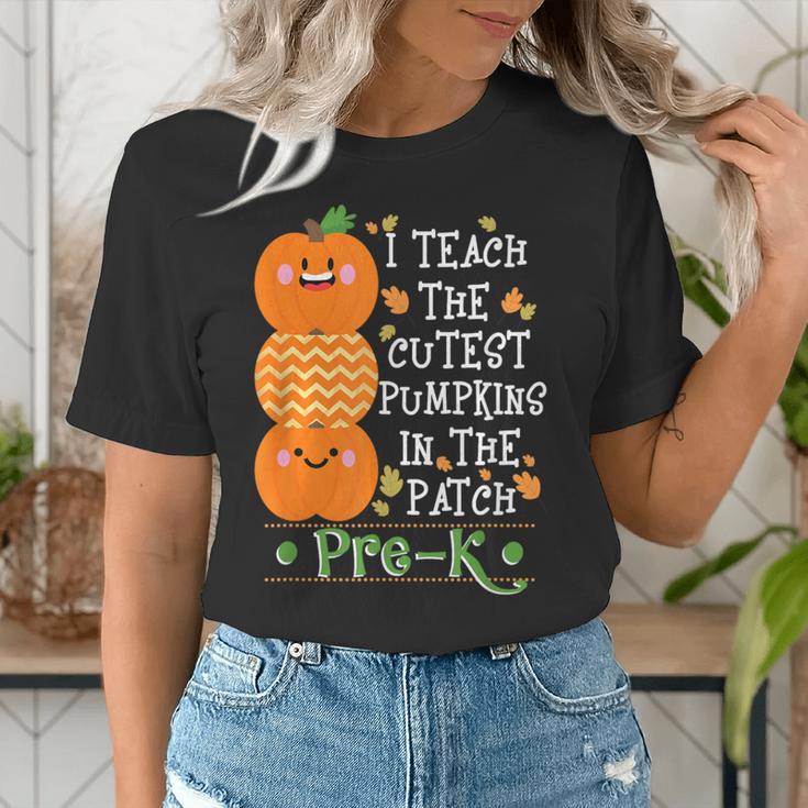 I Teach The Cutest Pumpkins In Patch Pre-K Halloween Teacher Women's T-Shirt, funny gift