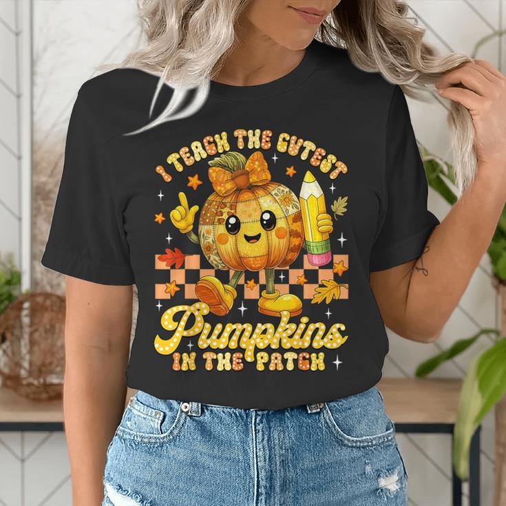 I Teach The Cutest Pumpkins In The Patch Teacher Halloween Women's T-Shirt, funny gift