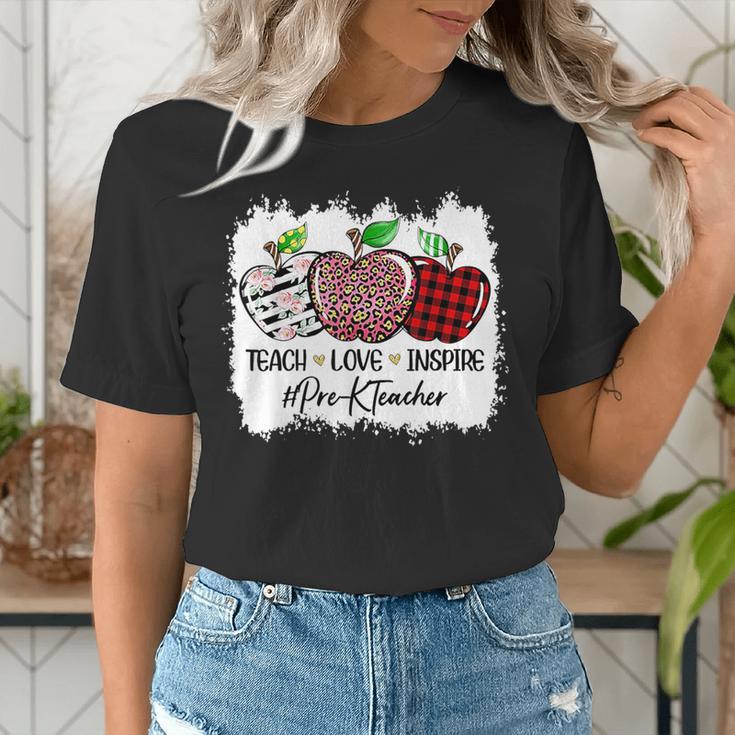 Teach Love Inspire Pre-k Teacher Apple Leopard Red Plain Women's T-Shirt, funny gift Teach Love Inspire Pre-k Teacher Apple Leopard Red Plain Women's T-Shirt, funny gift