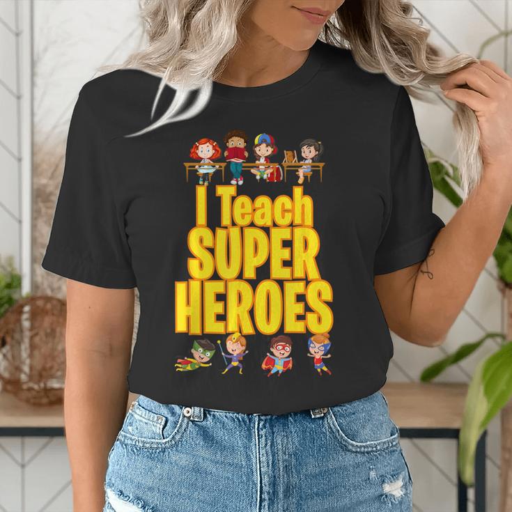 I Teach Super Heroes Comic Book Hero Teacher School Women's T-Shirt, Super Teacher Shirts, funny gift