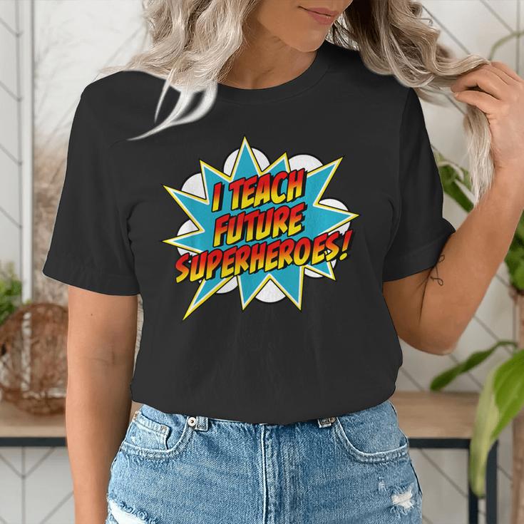 I Teach Superheroes Retro Comic Super Teacher Graphic Women's T-Shirt, Super Teacher Shirts, funny gift