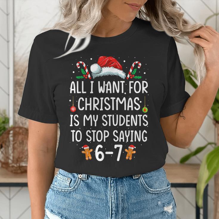 Teacher 67 Christmas Six Seven 6-7 For Men Women Humor Women's T-Shirt, funny gift Teacher 67 Christmas Six Seven 6-7 For Men Women Humor Women's T-Shirt, funny gift