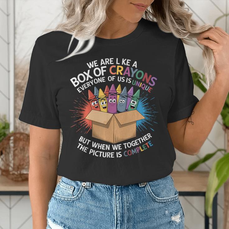 Teacher We Are Like a Box Of Crayons Women's T-Shirt, funny gift Teacher We Are Like a Box Of Crayons Women's T-Shirt, funny gift