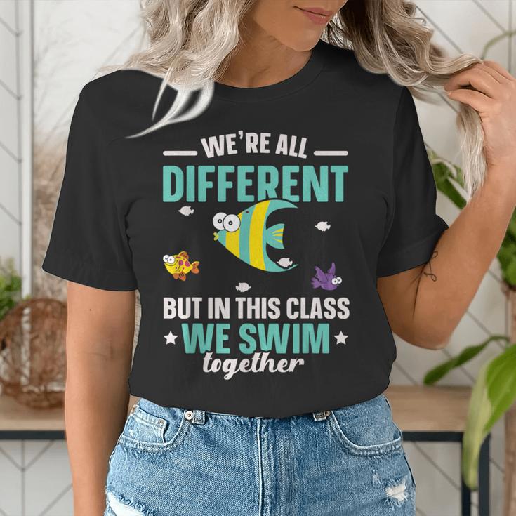 Teacher We All Different But In This Class We Swim Together Women's T-Shirt, funny gift Teacher We All Different But In This Class We Swim Together Women's T-Shirt, funny gift