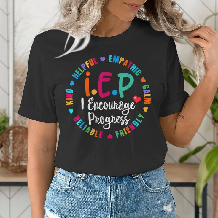 Teacher IEP IEP Encourage Progress Special Education Women's T-Shirt, funny gift