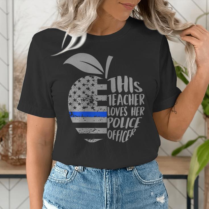This Teacher Loves Her Police Officer Wife Saying Women's T-Shirt, funny gift