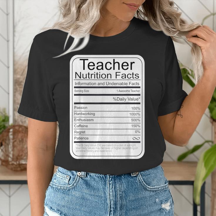Teacher Nutrition Facts Teachers Nutritional Fact Women's T-Shirt, funny gift