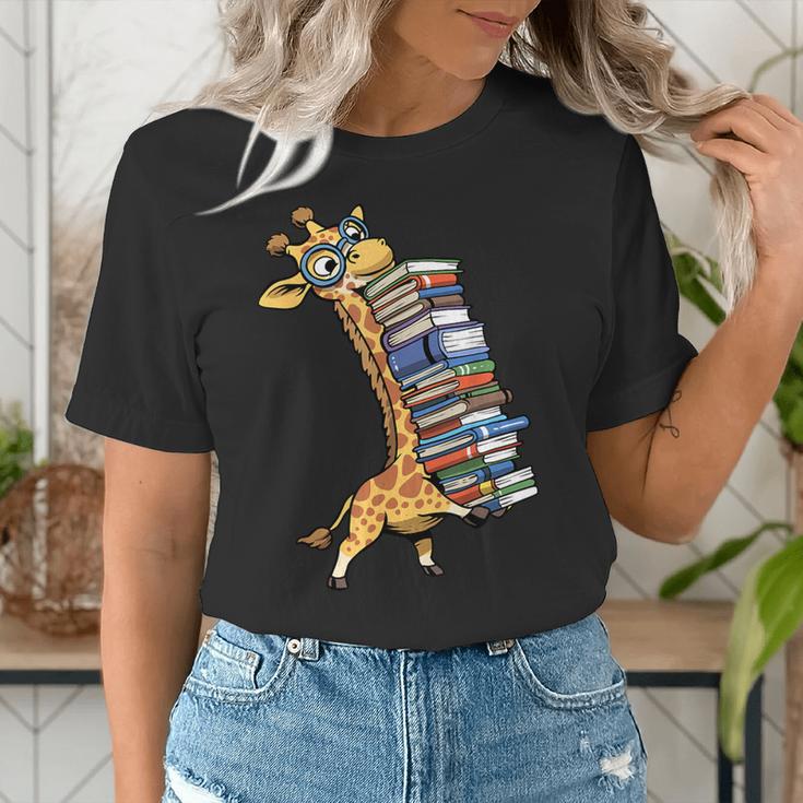 Teacher Shirt Giraffe Holding Books Bookworm Librarian Women's T-Shirt, funny gift Teacher Shirt Giraffe Holding Books Bookworm Librarian Women's T-Shirt, funny gift