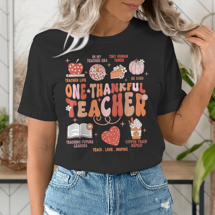 Teacher Thanksgiving Shirt Women One Thankful Teacher Fall Women's T-Shirt, funny gift