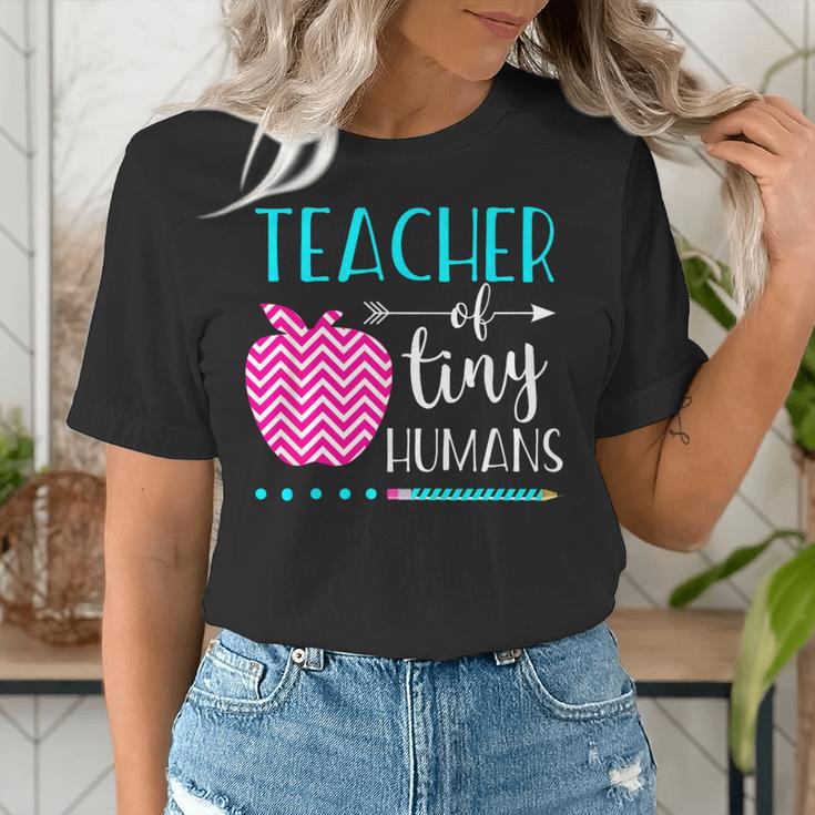 Teacher Of Tiny Humans Preschool Pre K Kindergarten Teacher Women's T-Shirt, funny gift