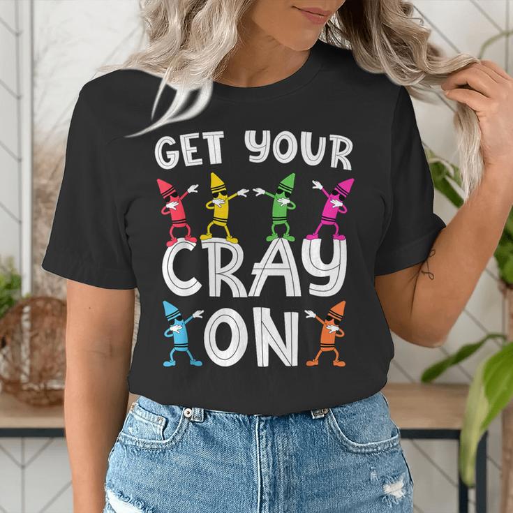Teacher's Get Your Cray On Dabbing Crayons Women's T-Shirt, funny gift Teacher's Get Your Cray On Dabbing Crayons Women's T-Shirt, funny gift