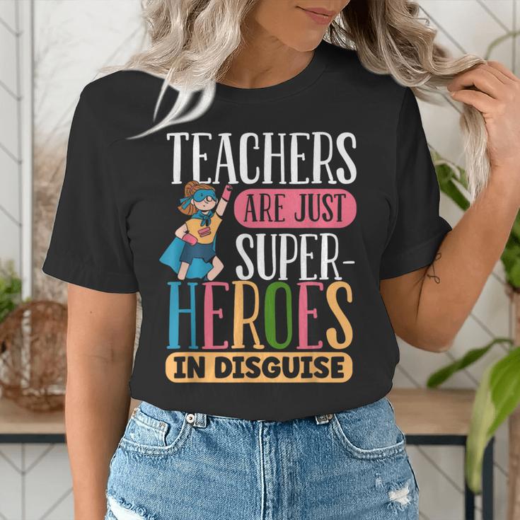 Teachers Are Just Superheroes In Disguise Back To School Women's T-Shirt, funny gift