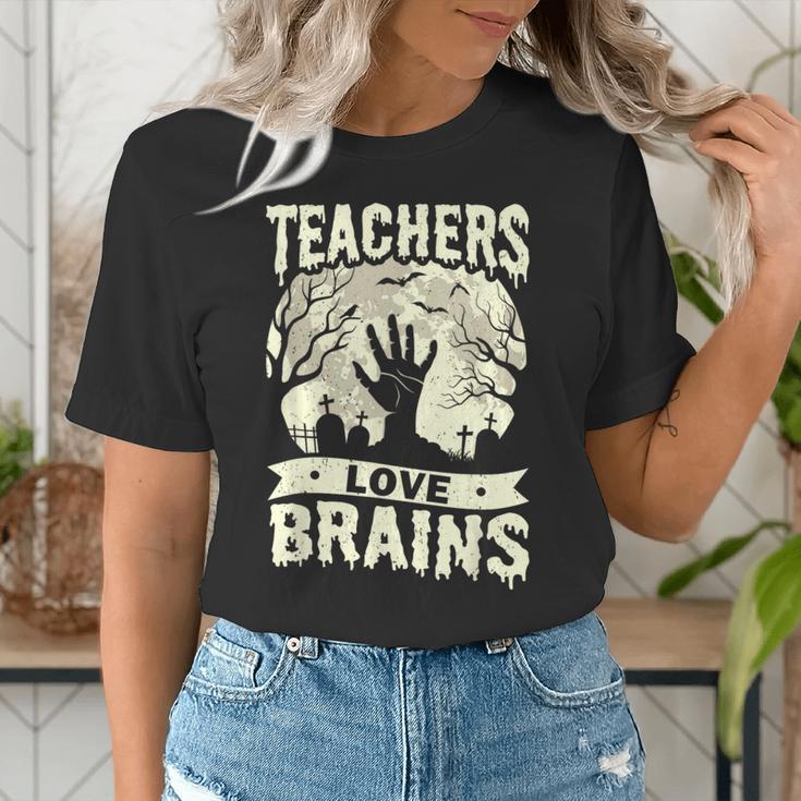 Teachers Love Brains Halloween Costume Boo Trick Teach Women's T-Shirt, funny gift Teachers Love Brains Halloween Costume Boo Trick Teach Women's T-Shirt, funny gift