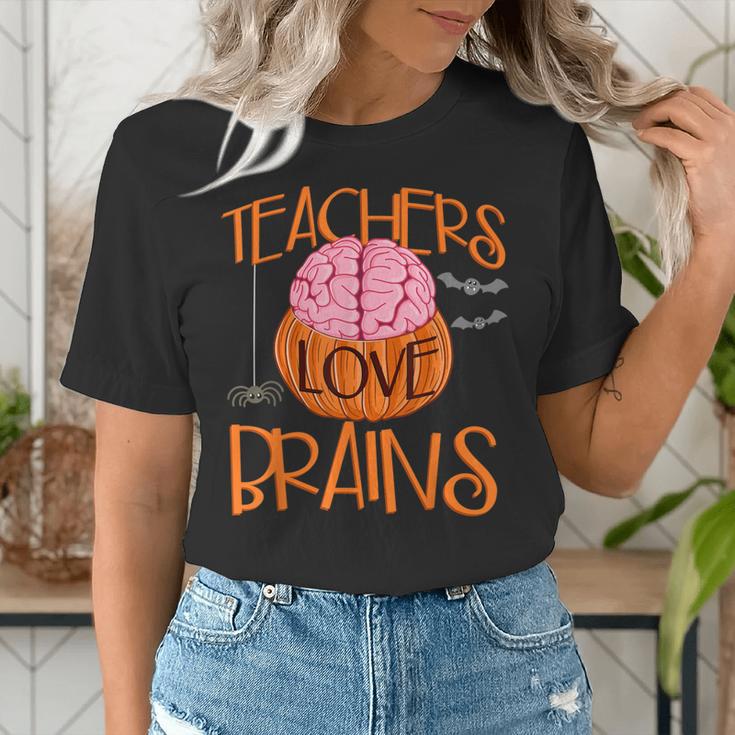 Teachers Love Brains Halloween T-Shirt For Men Women Women's T-Shirt, funny gift