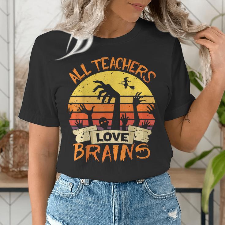 All Teachers Love Brains Shirt Halloween Teachers Women's T-Shirt, funny gift All Teachers Love Brains Shirt Halloween Teachers Women's T-Shirt, funny gift