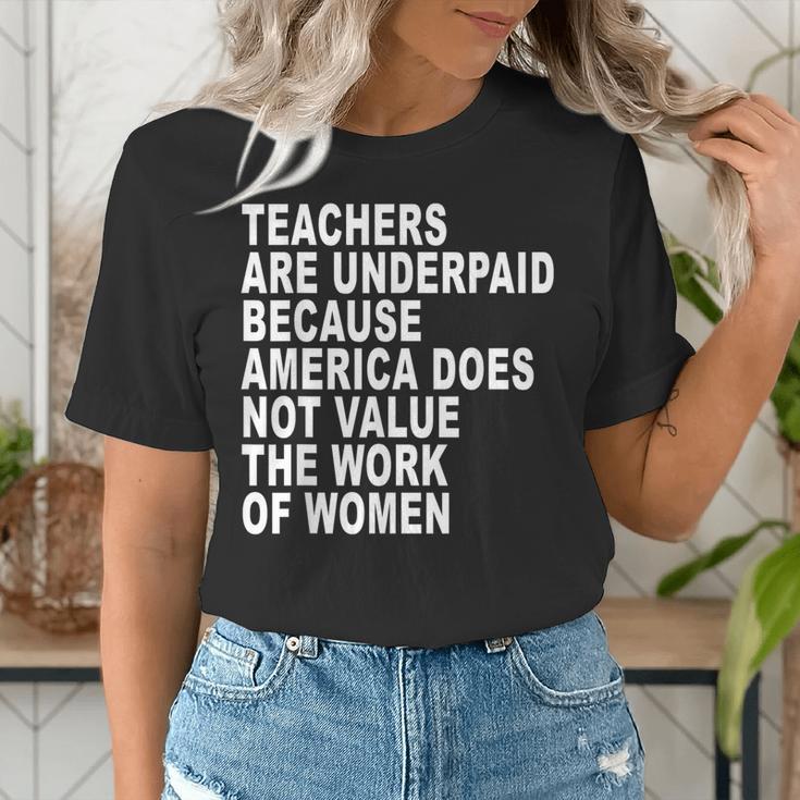 Teachers Are Underpaid Because America Does Not Value Men Women Women's T-Shirt, funny gift Teachers Are Underpaid Because America Does Not Value Men Women Women's T-Shirt, funny gift