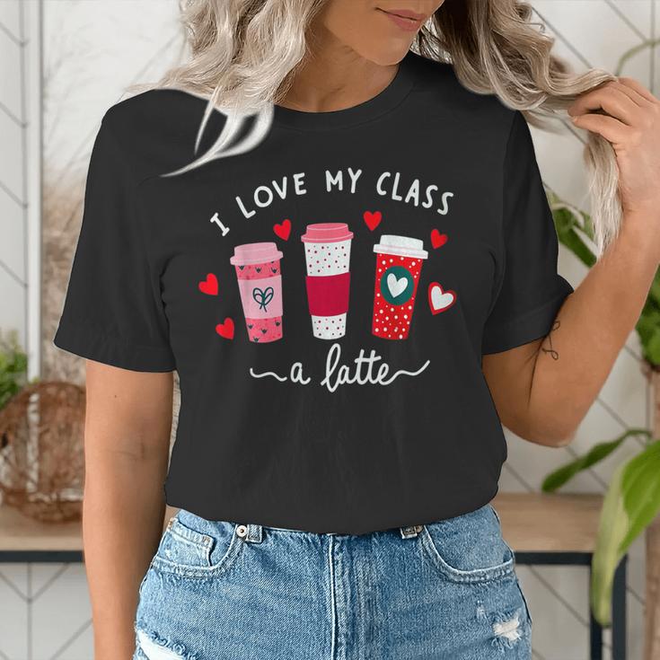 Teachers Valentine Day I Love My Class A Latte Coffee Women Women's T-Shirt, funny gift Teachers Valentine Day I Love My Class A Latte Coffee Women Women's T-Shirt, funny gift