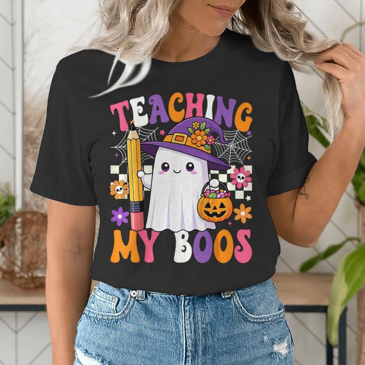 Teaching My Boos Ghost Teacher Cute Pencil Halloween Teacher Women's T-Shirt, funny gift Teaching My Boos Ghost Teacher Cute Pencil Halloween Teacher Women's T-Shirt, funny gift