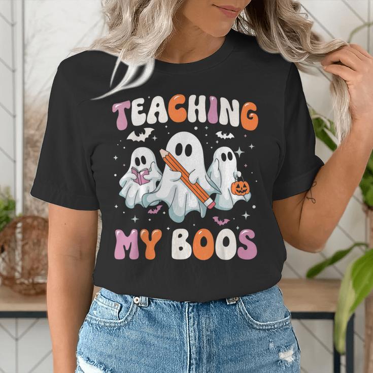Teaching My Boos Teacher Cute Ghost Teacher Halloween Women's T-Shirt, funny gift
