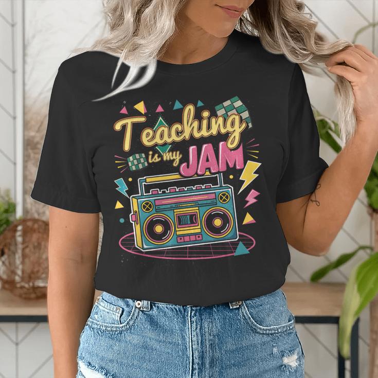 Teaching Is My Jam Groovy Retro Teacher Back To School Women's T-Shirt, Groovy Teacher Shirts, funny gift