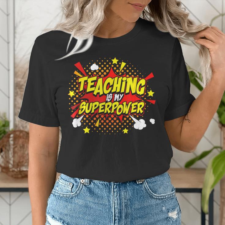 Teaching Is My Superpower Retro Comic Teacher Women's T-Shirt, funny gift