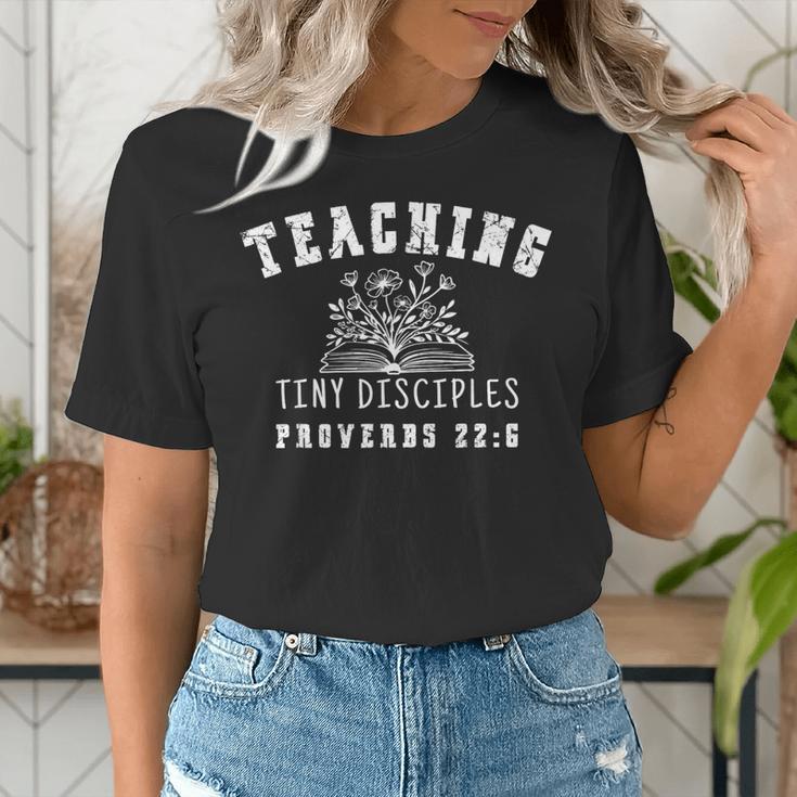 Teaching Tiny Disciples Christian Bible Verse Teacher Women's T-Shirt, funny gift Teaching Tiny Disciples Christian Bible Verse Teacher Women's T-Shirt, funny gift