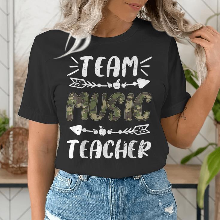 Team Music Teacher Camo Teacher Student Back To School Women's T-Shirt, funny gift Team Music Teacher Camo Teacher Student Back To School Women's T-Shirt, funny gift