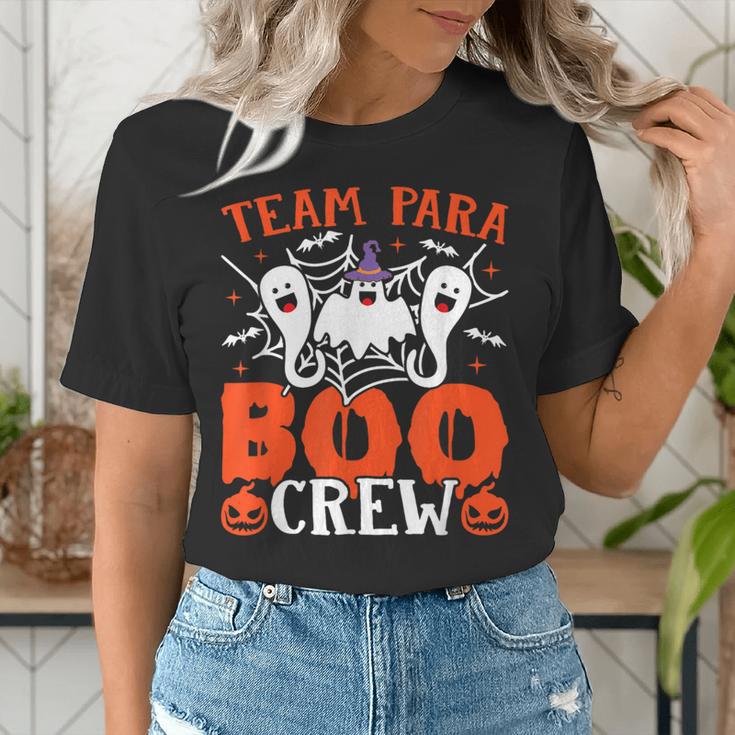 Team Para Boo Crew Halloween Ghost Paraprofessional Teacher Women's T-Shirt, funny gift