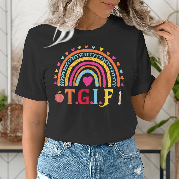 TGIF Teacher Appreciation Alphabet Thank God It's Friday For Men Women Girls Kids Women's T-Shirt, funny gift