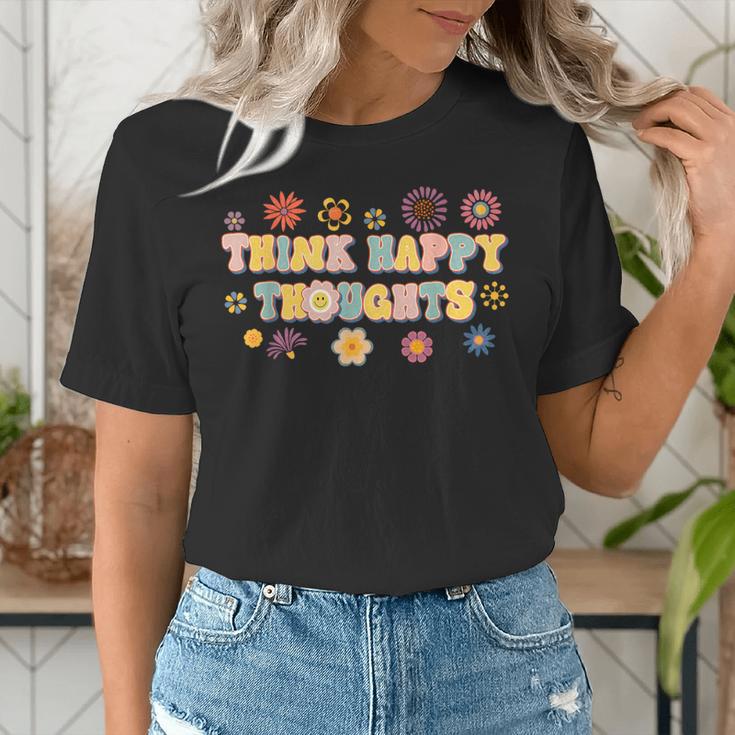 Think Happy Thoughts Teens Spring Positive Message Teachers For Men Women Girls Kids Women's T-Shirt, funny gift Think Happy Thoughts Teens Spring Positive Message Teachers For Men Women Girls Kids Women's T-Shirt, funny gift