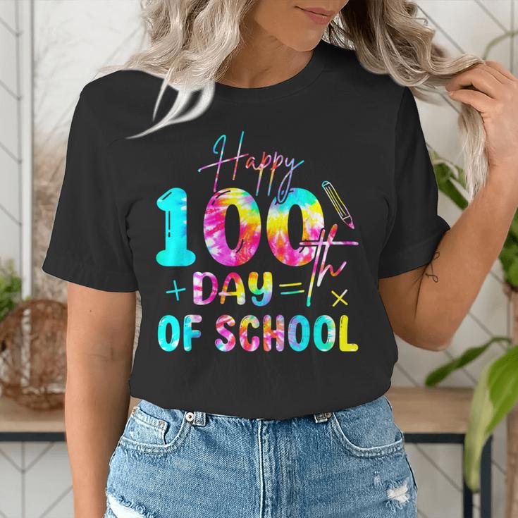 Tie Dye Happy 100th Day Of School Teacher Student 100 Days Women's T-Shirt, funny gift