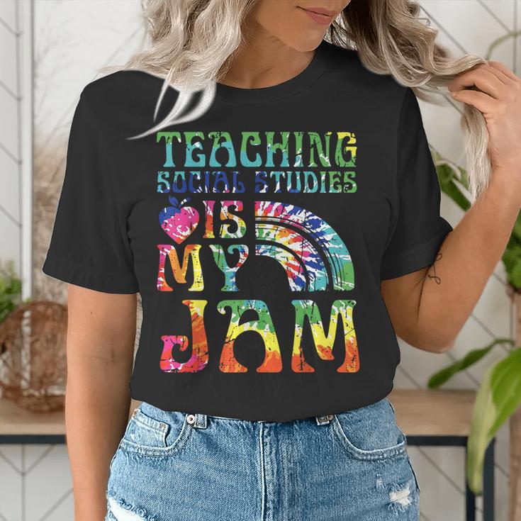 Tie Dye Teaching Social Studies Is My Jam Sunglasses Teacher Women's T-Shirt, funny gift Tie Dye Teaching Social Studies Is My Jam Sunglasses Teacher Women's T-Shirt, funny gift
