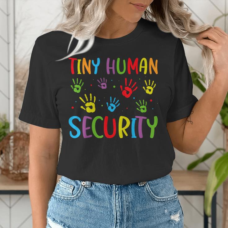 Tiny Human Security Preschool Childcare Teacher Babysitters Women's T-Shirt, funny gift Tiny Human Security Preschool Childcare Teacher Babysitters Women's T-Shirt, funny gift