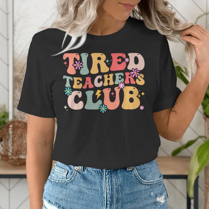Tired Teachers Club Groovy Teachers Back To School Tee Women's T-Shirt, funny gift Tired Teachers Club Groovy Teachers Back To School Tee Women's T-Shirt, funny gift