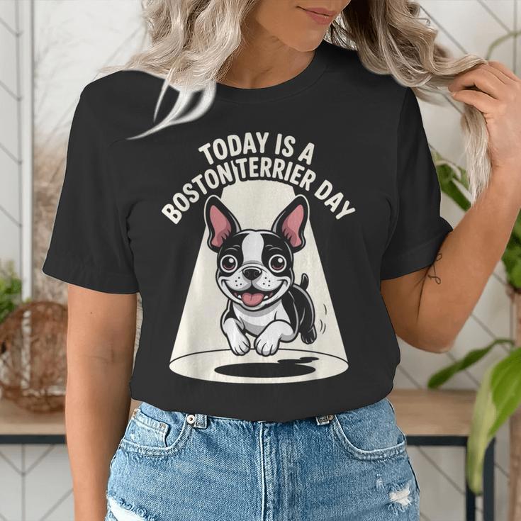 Today Is A Boston Terrier Day Cute Dog Lover Cartoon Women's T-Shirt, funny gift