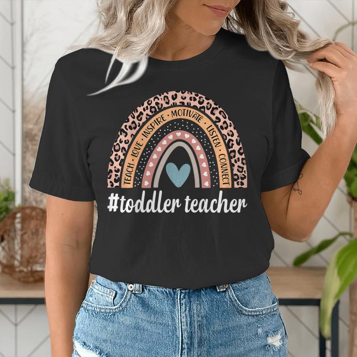 Toddler Teacher Rainbow Leopard Infant Teacher Men Women Women's T-Shirt, funny gift