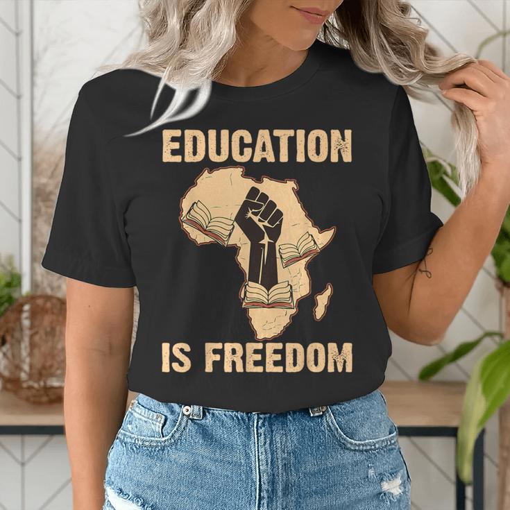 History Education Is Freedom African Map Black Teacher Women's T-Shirt, History Teacher Shirts, funny gift