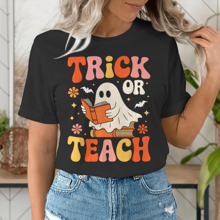 Trick Or Teach Halloween Shirt For Teacher Kids Floral Ghost Women's T-Shirt, funny gift Trick Or Teach Halloween Shirt For Teacher Kids Floral Ghost Women's T-Shirt, funny gift