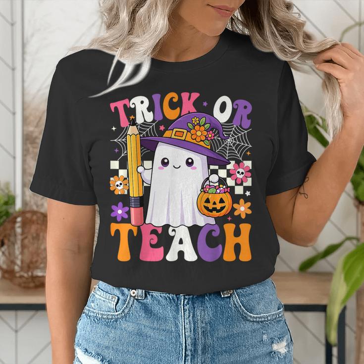 Trick Or Teach Teacher Pencil Ghost Halloween Teacher Women's T-Shirt, funny gift Trick Or Teach Teacher Pencil Ghost Halloween Teacher Women's T-Shirt, funny gift