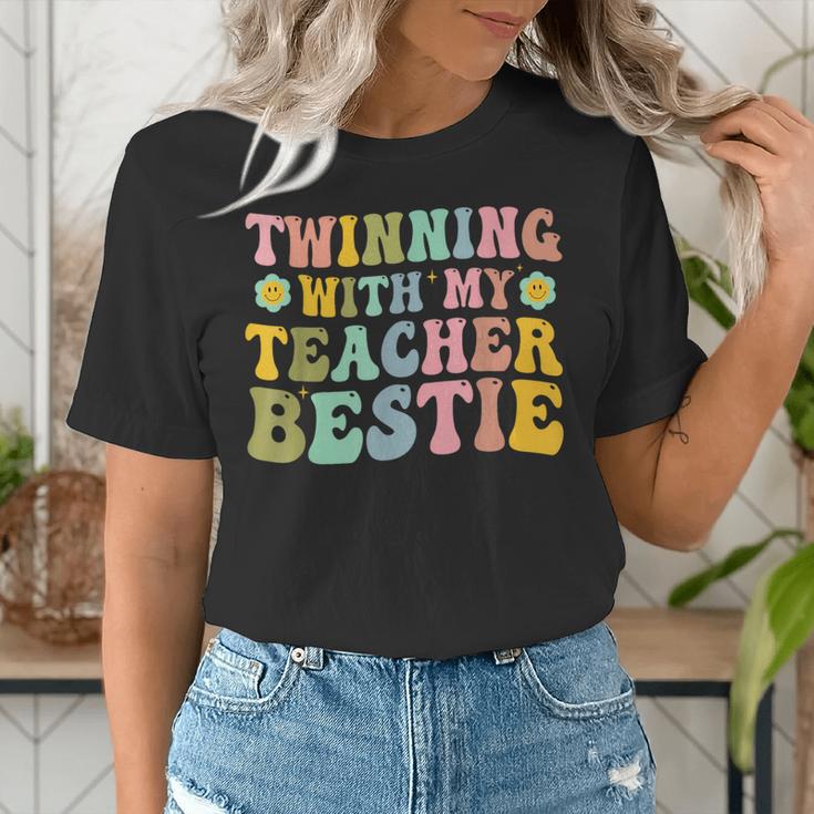 Twinning With My Teacher Bestie Twin Day Matching Teachers For Men Women Girls Kids Women's T-Shirt, funny gift Twinning With My Teacher Bestie Twin Day Matching Teachers For Men Women Girls Kids Women's T-Shirt, funny gift