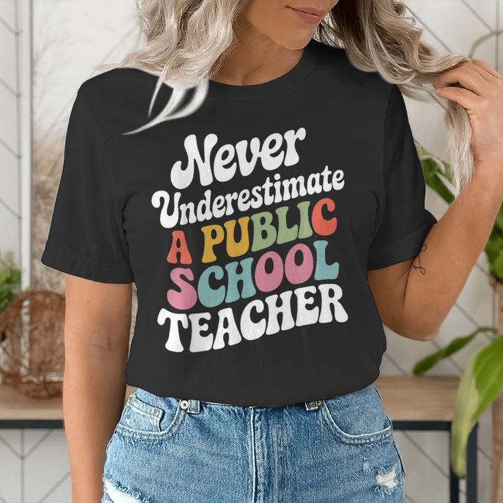 Never Underestimate a Public School Teacher Public Education Women's T-Shirt, funny gift Never Underestimate a Public School Teacher Public Education Women's T-Shirt, funny gift